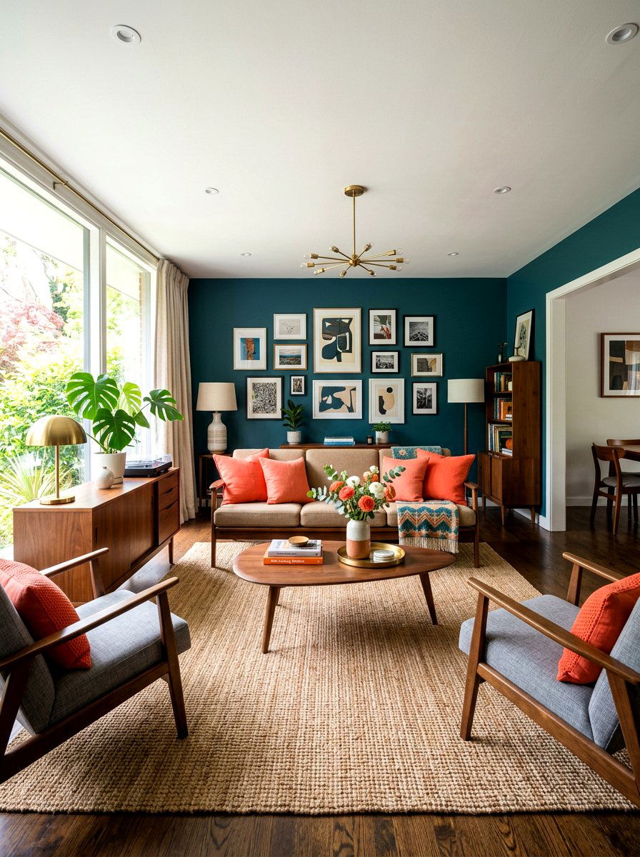 Teal Living Room - 30 jewel tone living room ideas