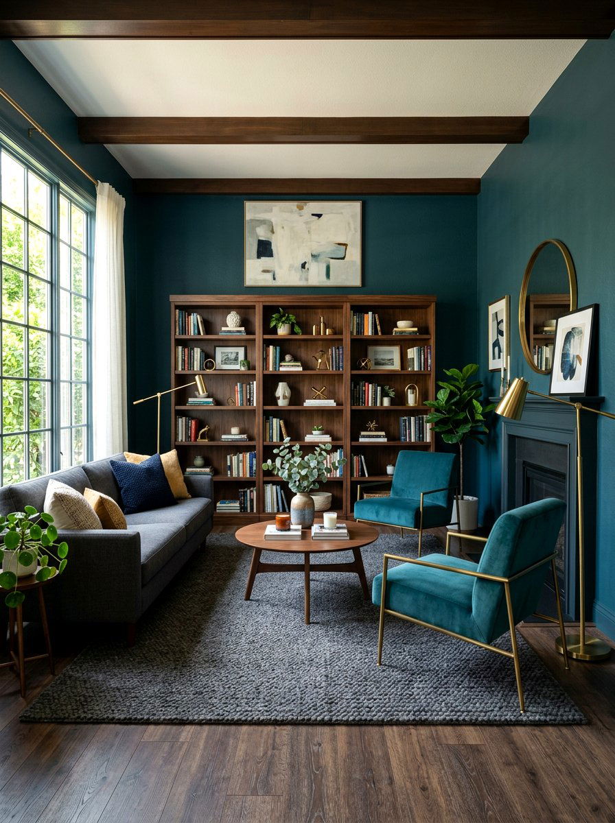 Teal Living Room - 30 blue living room ideas