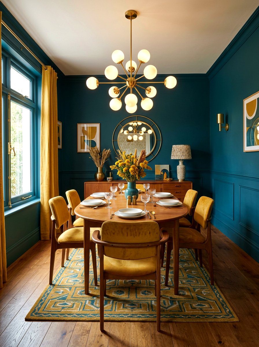 Teal Retro Dining Room - 30 retro dining room ideas