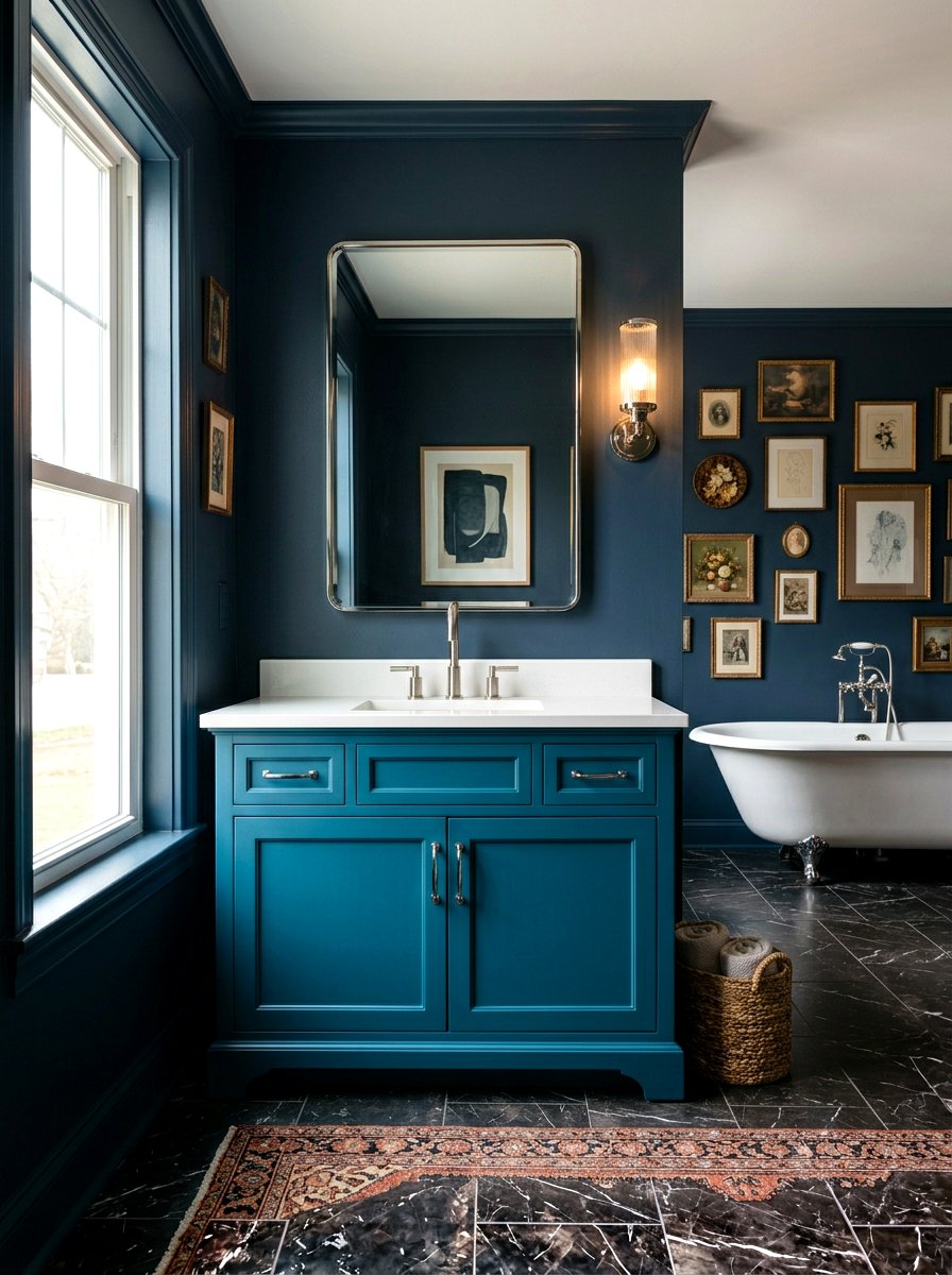 Teal blue vanity - 30 powder room vanity ideas