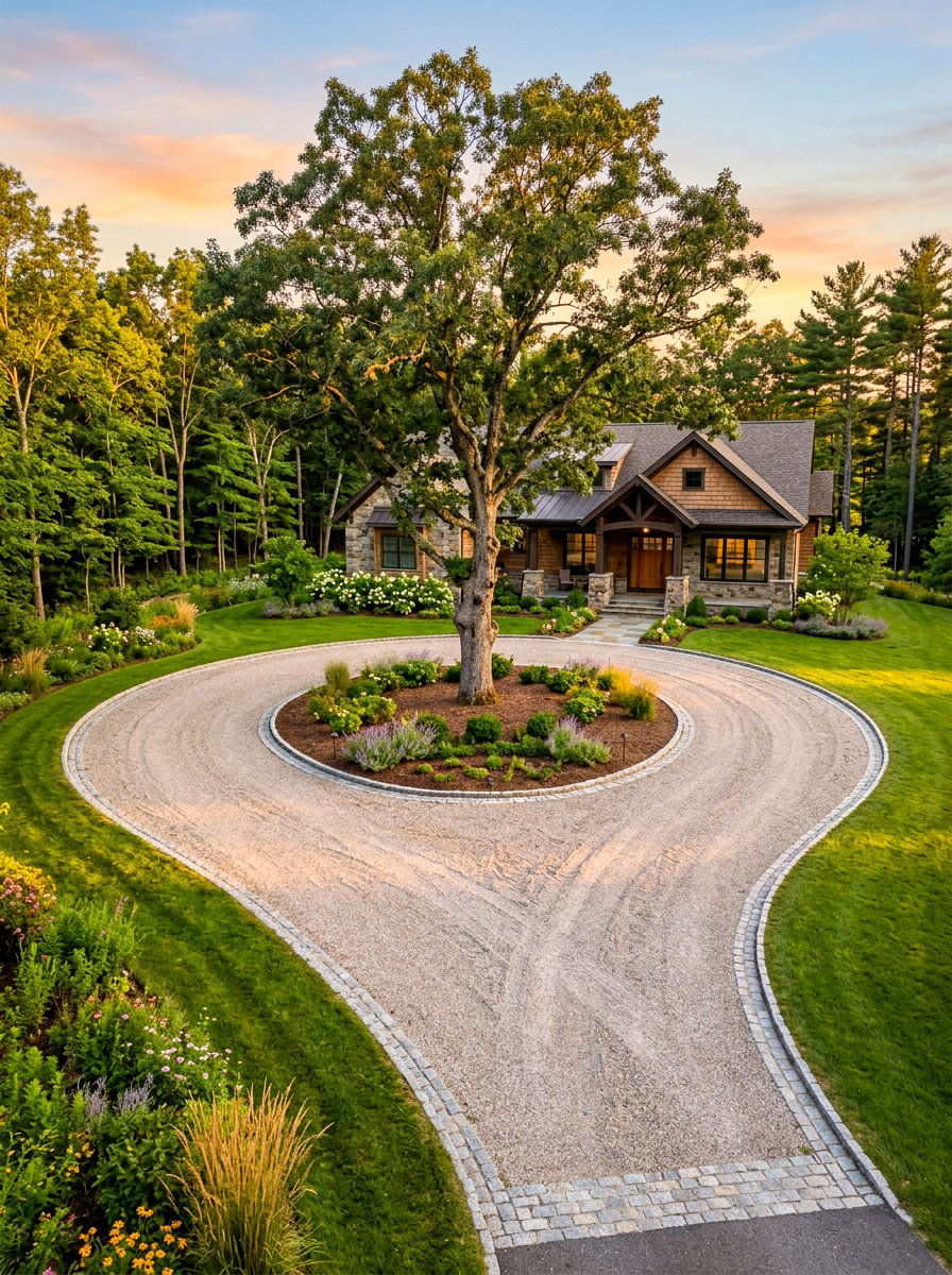 Teardrop Circular Driveway - 30 circular driveway ideas