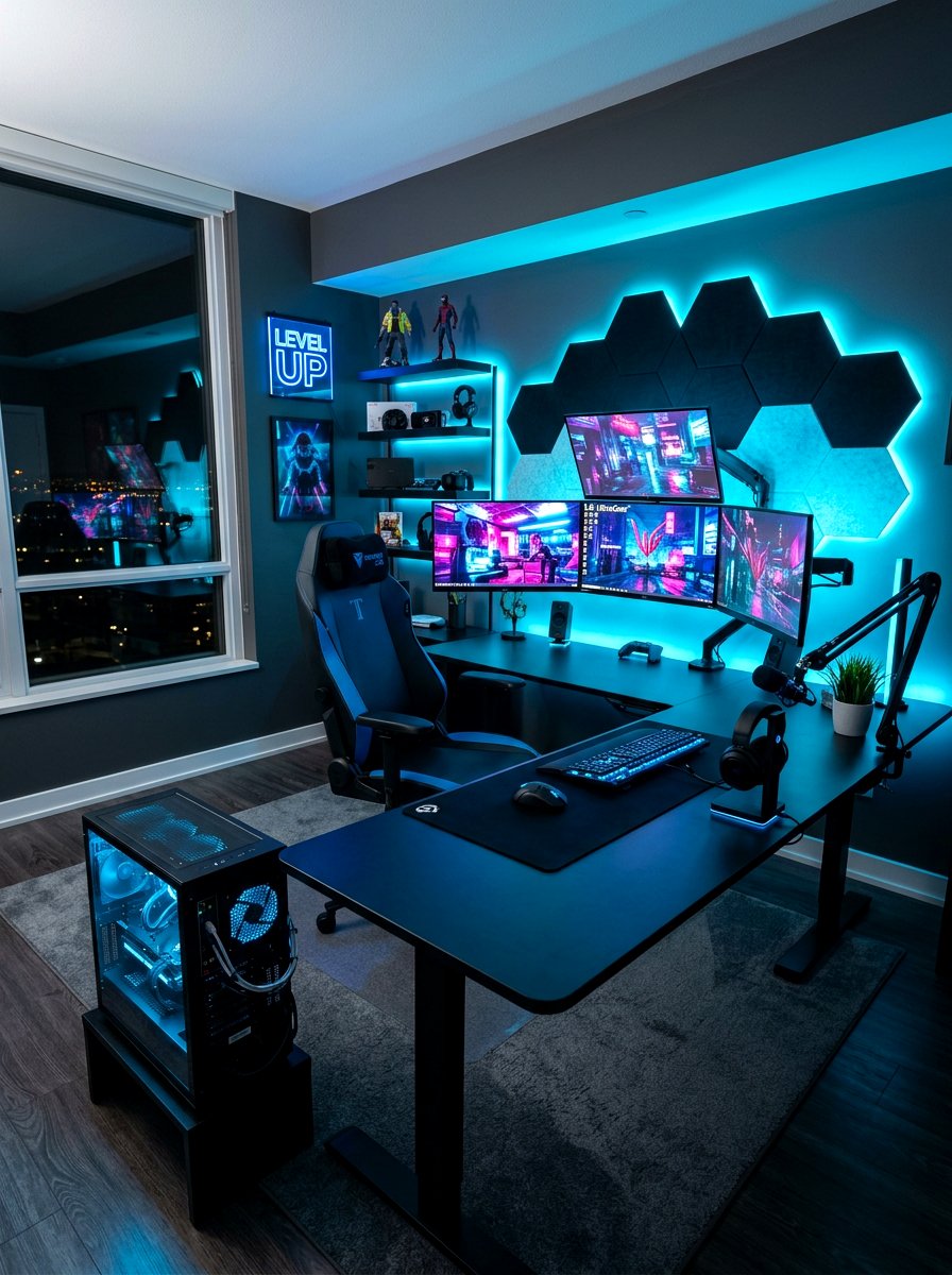 Tech Focused Gaming Office - 30 home office decor ideas
