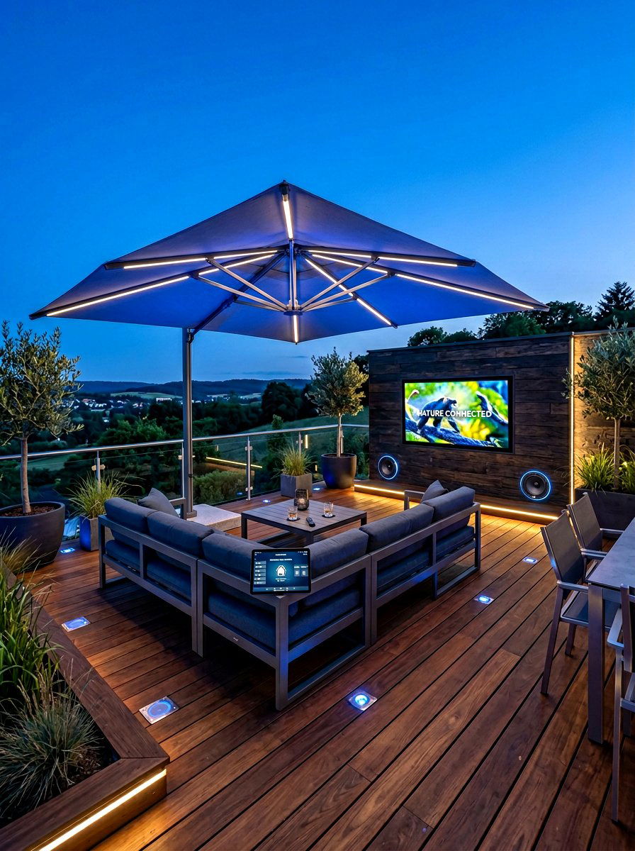 Tech Integrated Space - 30 outdoor dining area ideas