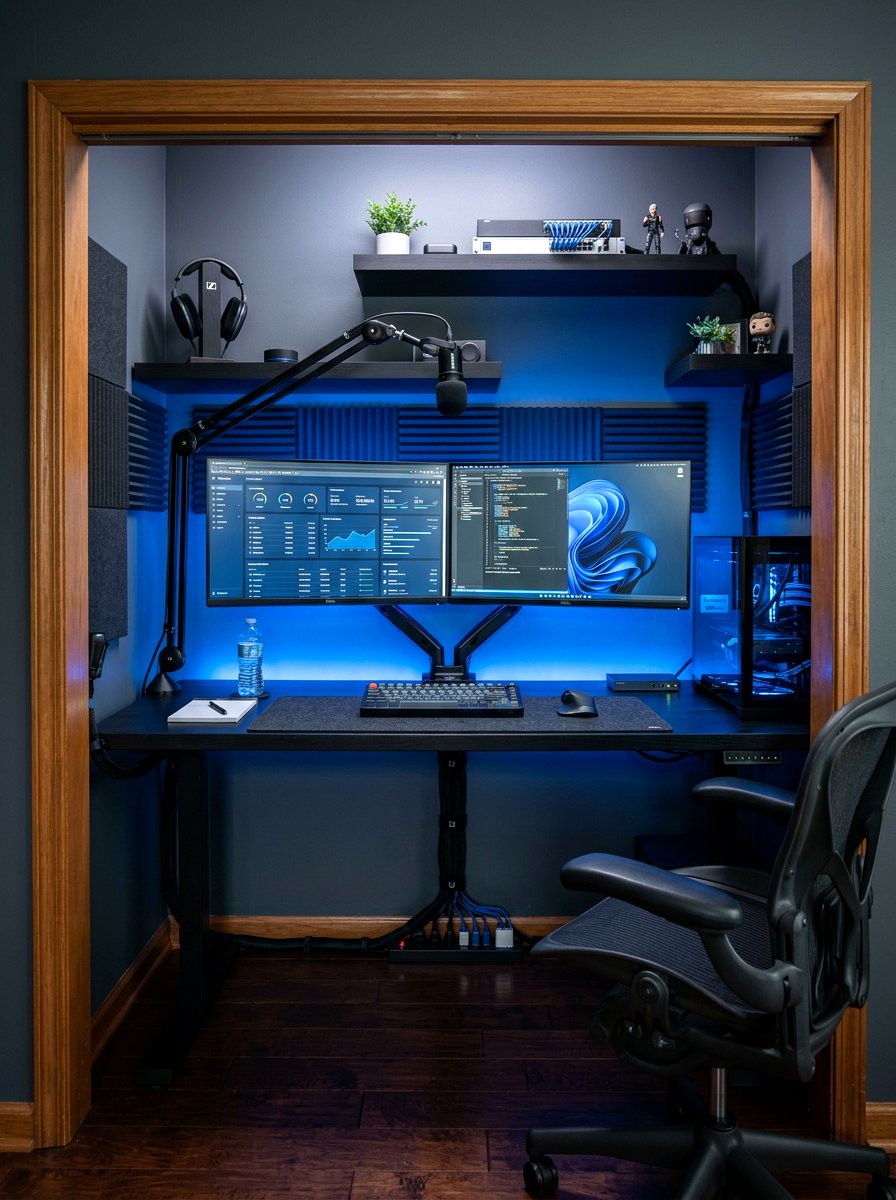Tech closet office - 30 closet office ideas