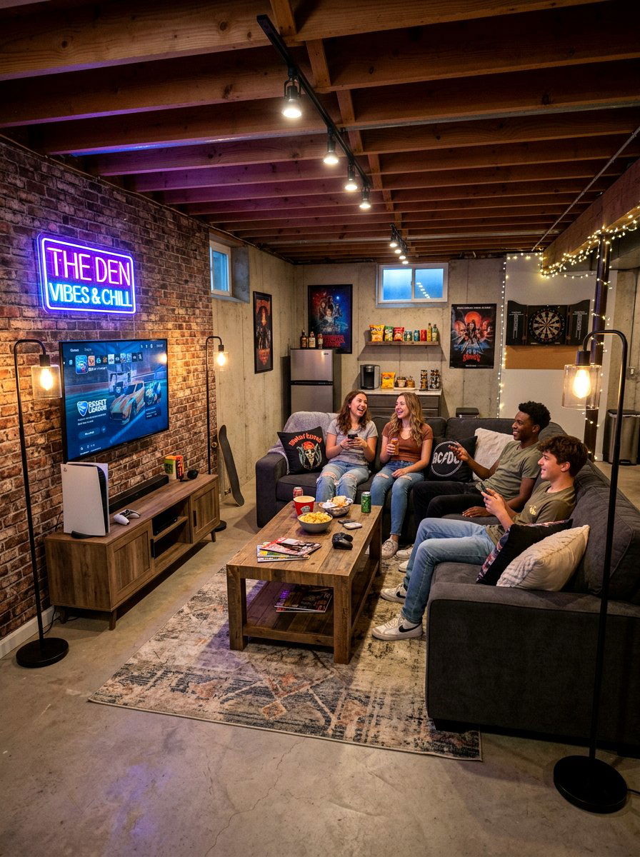 Teen Basement Lounge - 30 basement playroom ideas