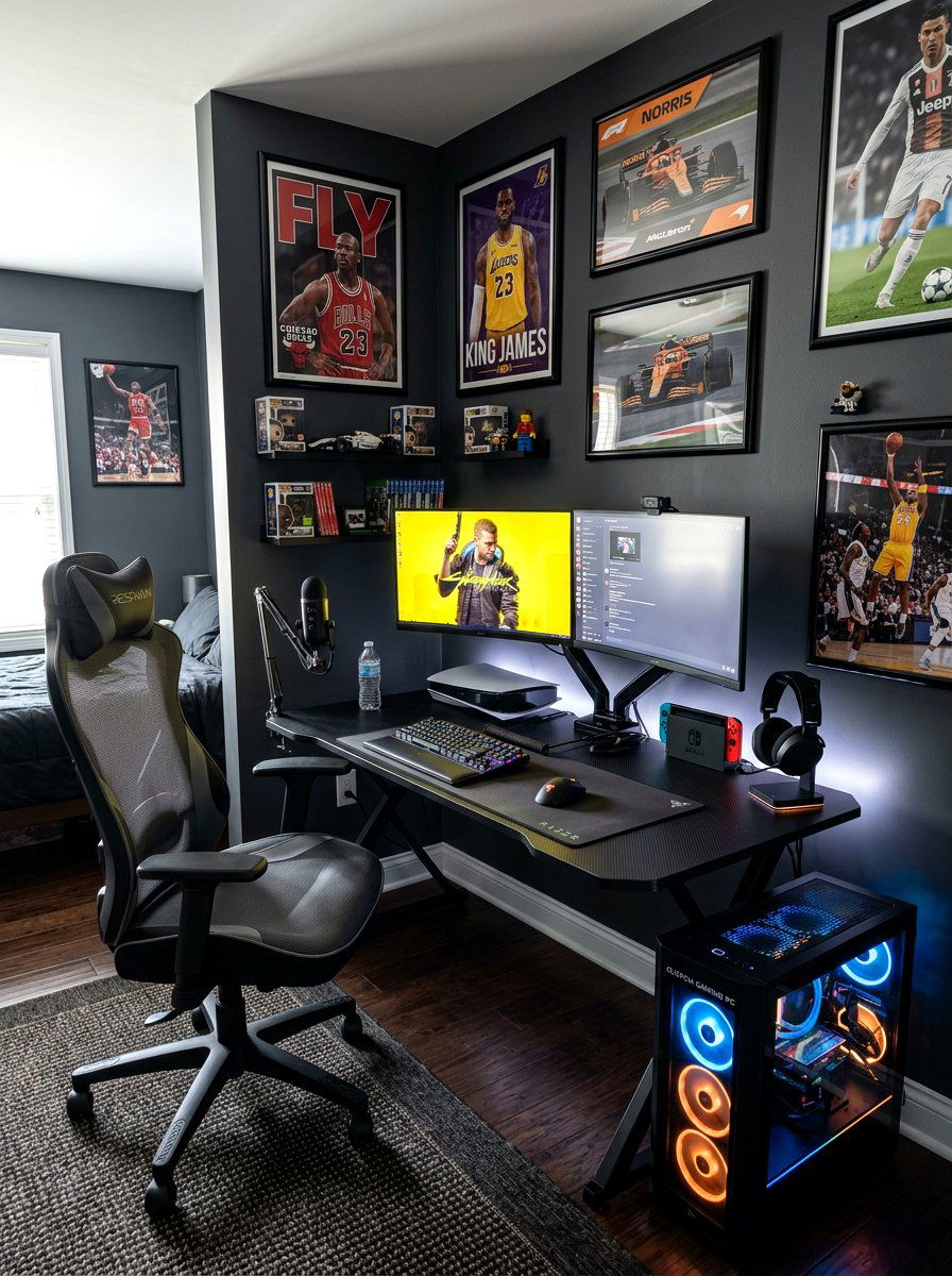 Teen Boy Bedroom Gaming Corner - 30 gaming teen nook ideas