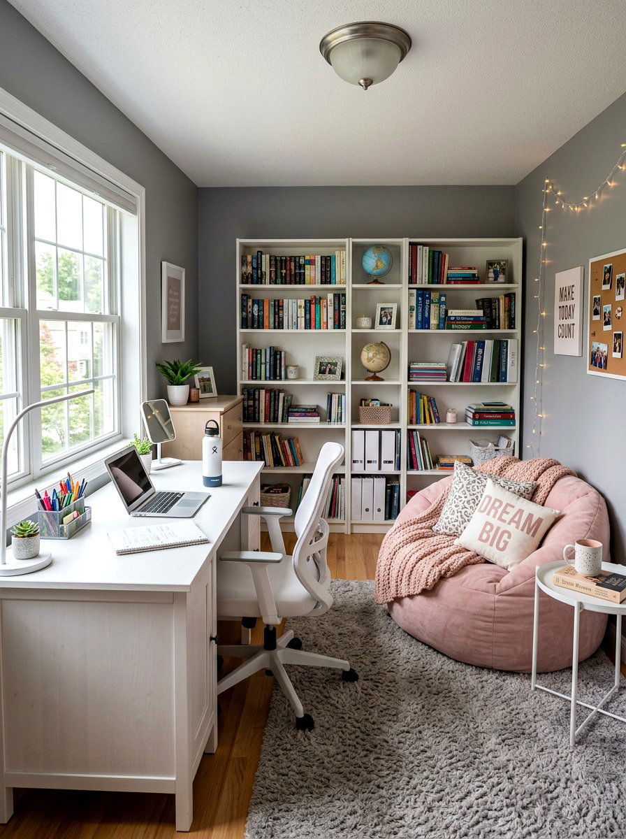 Teen Girl Study Space Bedroom - 30 girls bedroom decor ideas