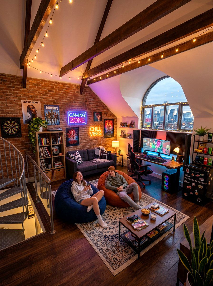 Teenager Lounge Loft - 30 upstairs loft ideas