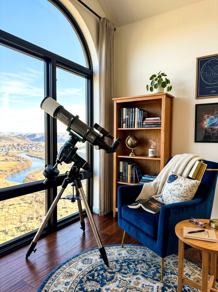 Telescope Reading Nook - 30 space themed bedroom ideas