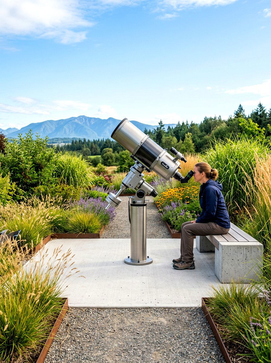 Telescope Viewing Station - 30 stargazing backyard ideas