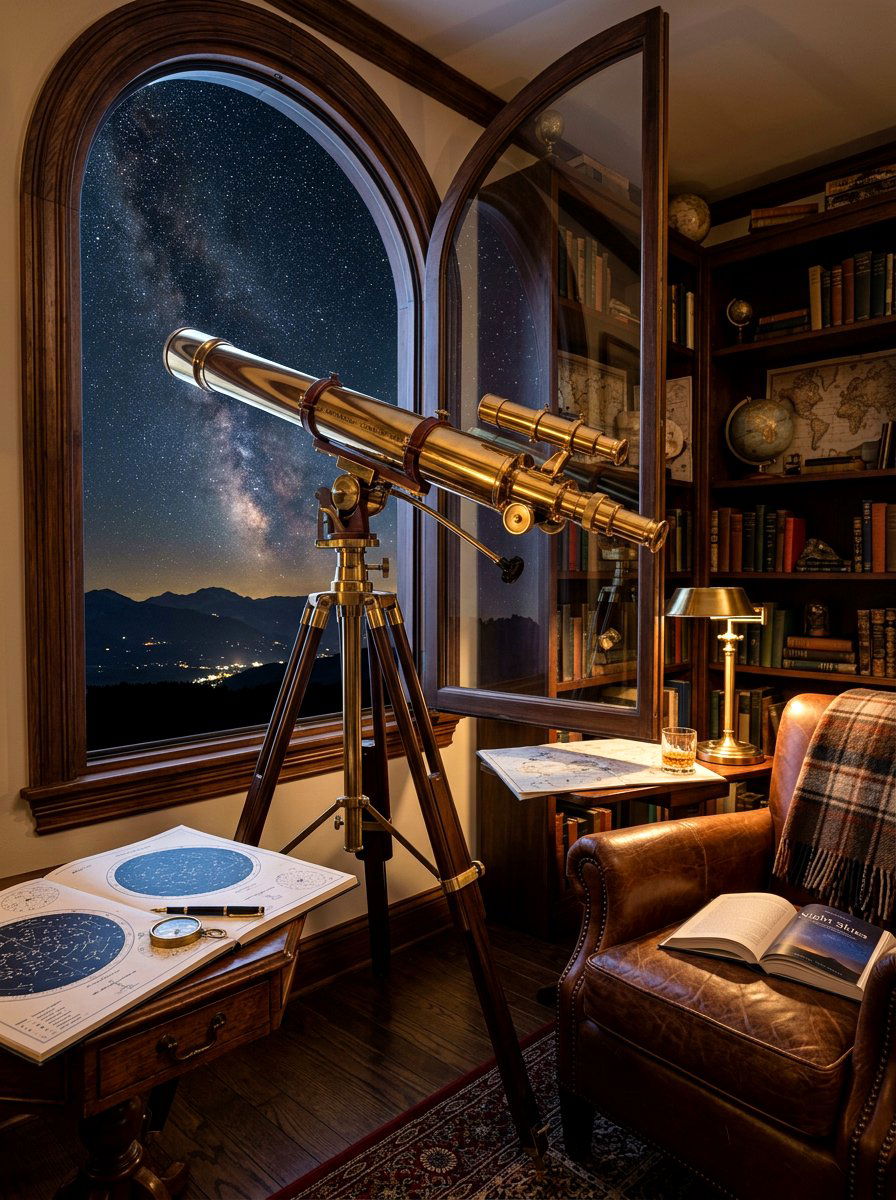 Telescope window setup - 30 screen free living room ideas