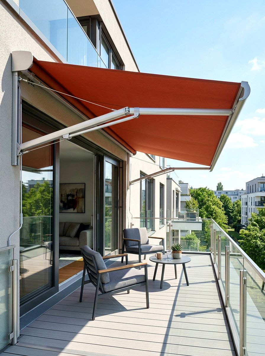 Telescopic Arm Awning - 30 retractable canopy patio ideas
