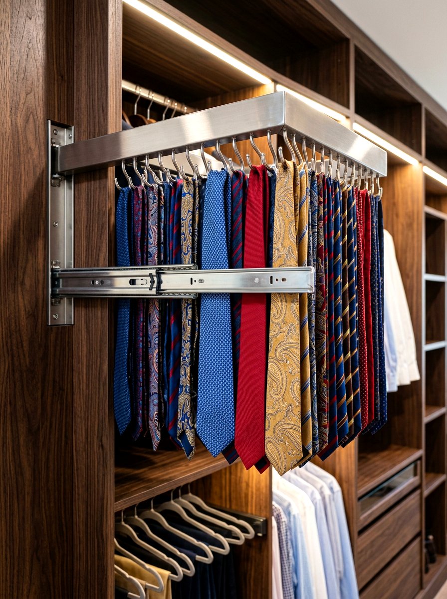 Telescopic Tie Rack - 30 tie storage ideas