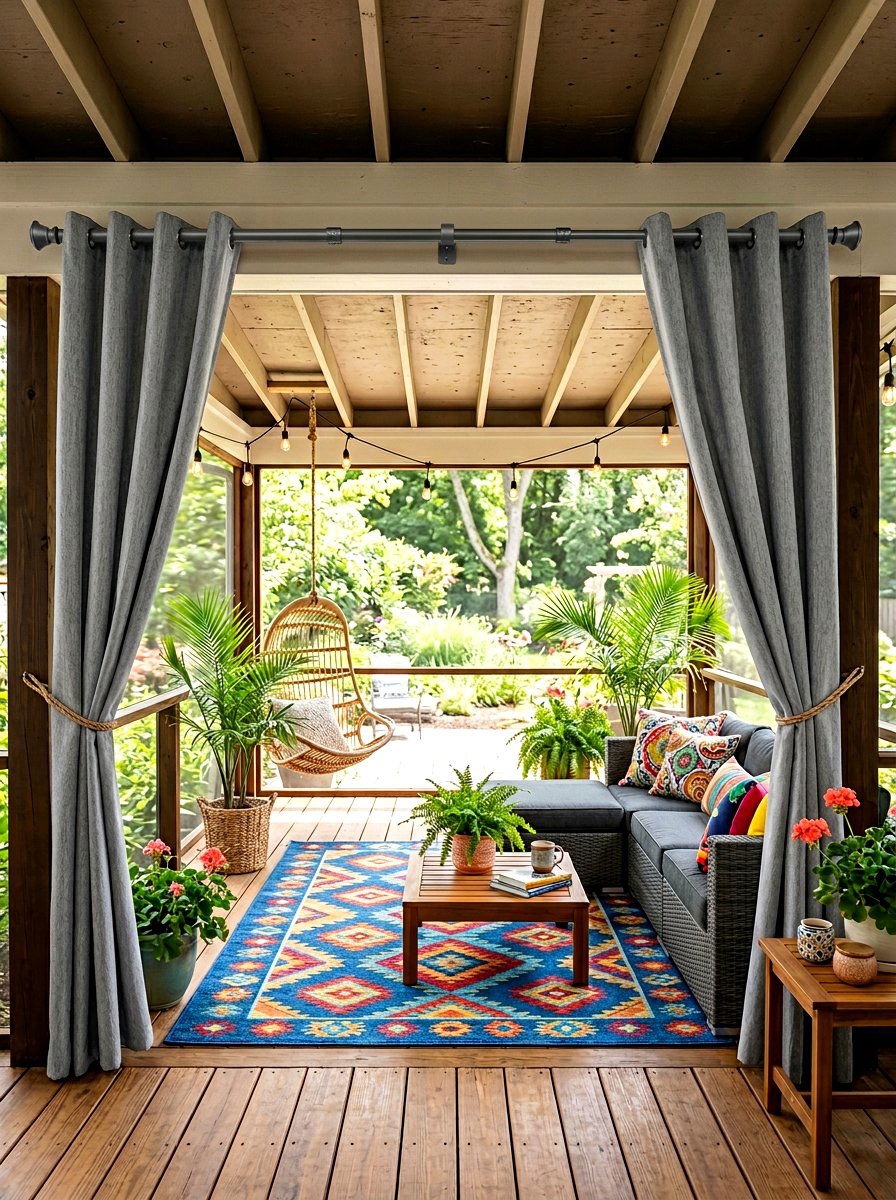 Telescoping Outdoor Curtain Rod - 30 outdoor curtain rod ideas