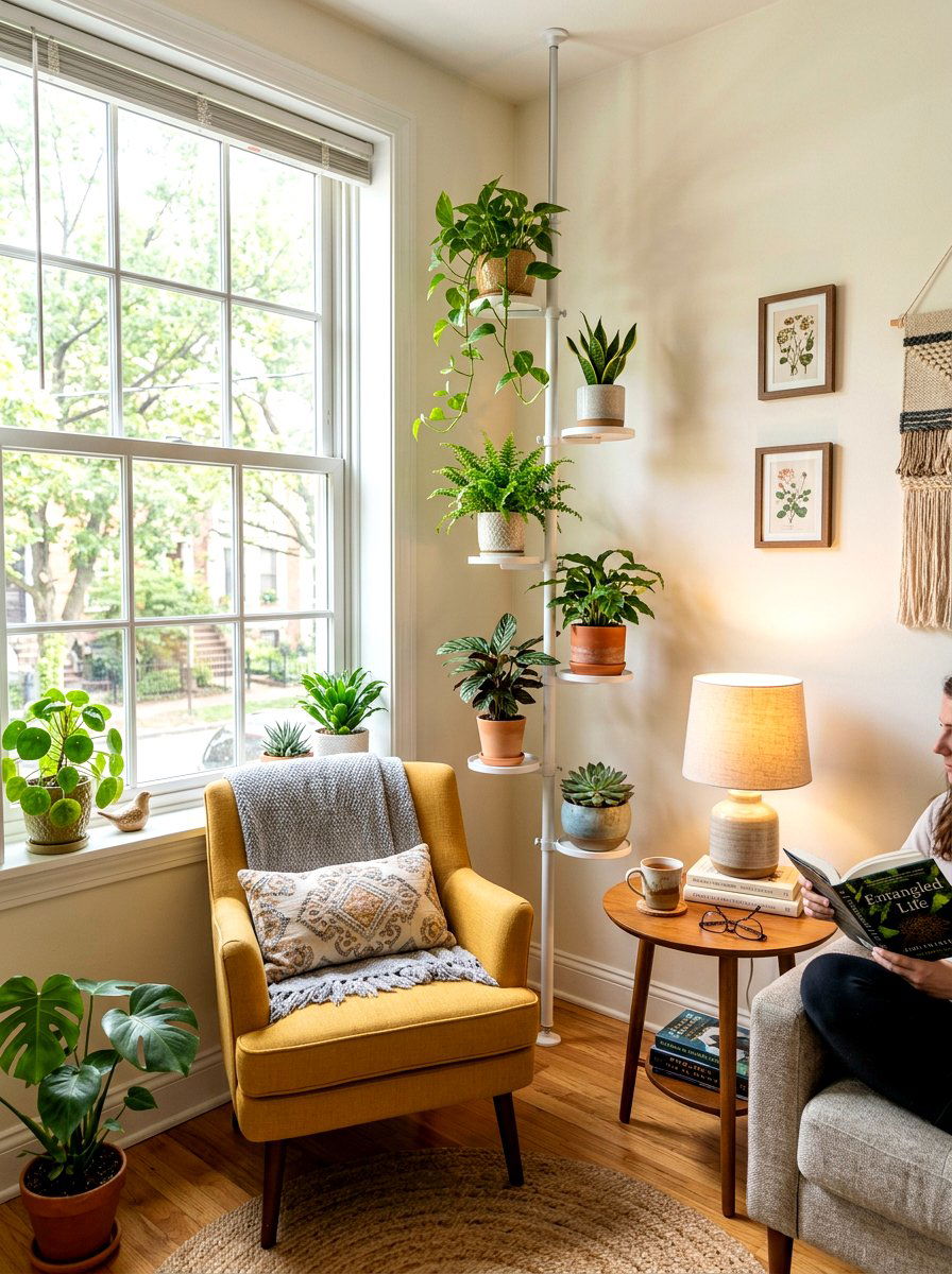Tension Rod Plant Shelf - 30 plant shelf window ideas