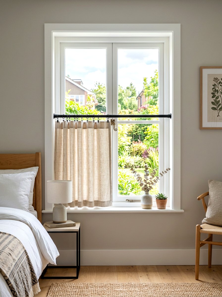 Tension rod cafe curtain - 30 cafe curtain ideas