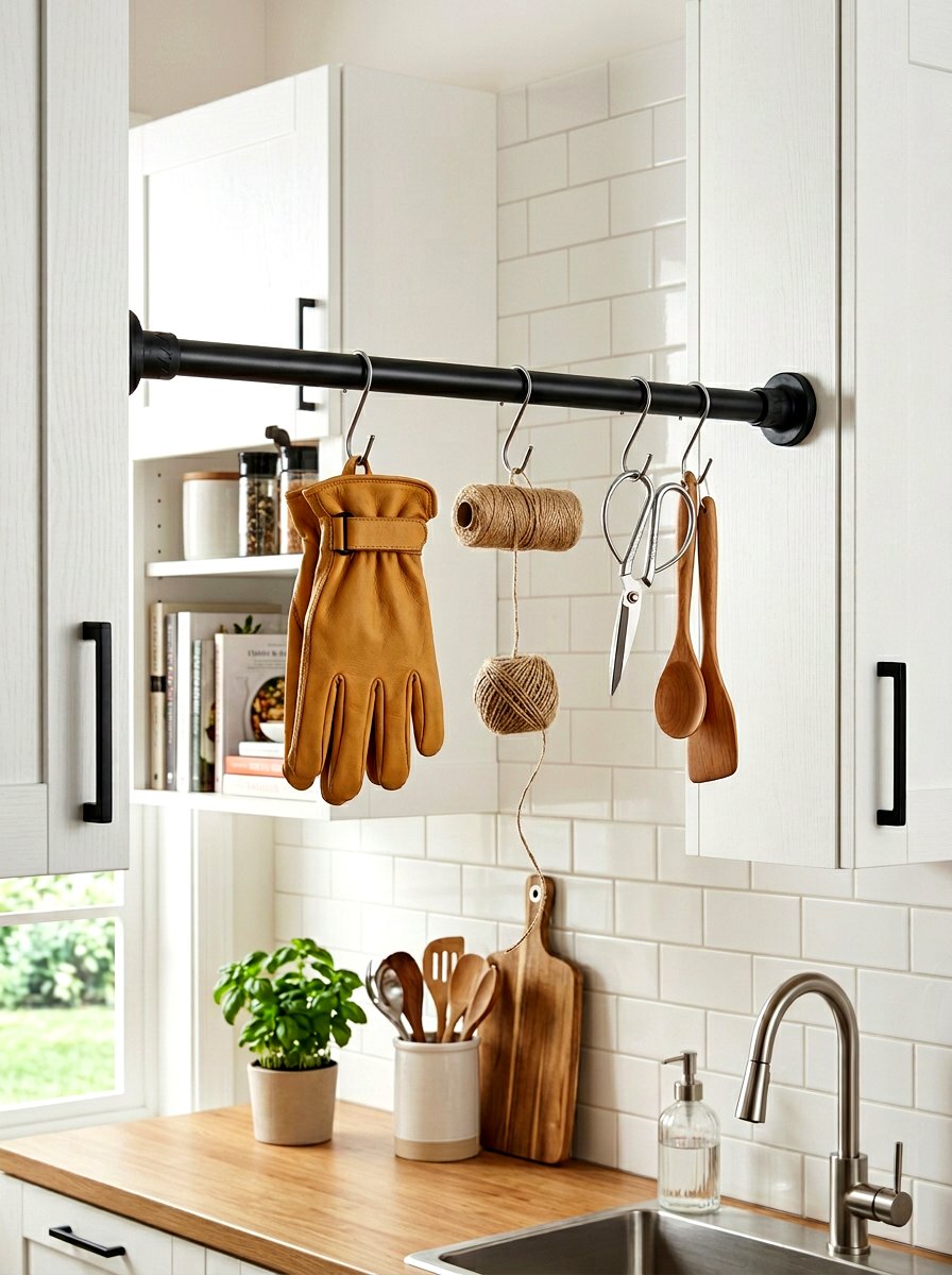Tension rod system - 30 potting shed storage ideas