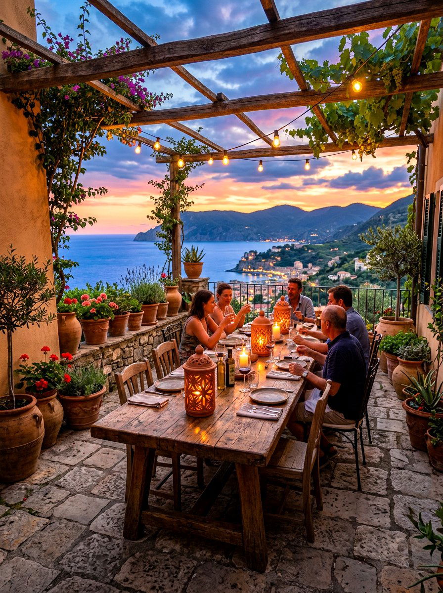 Terra Cotta Terrace - 30 backyard candlelight dinner ideas