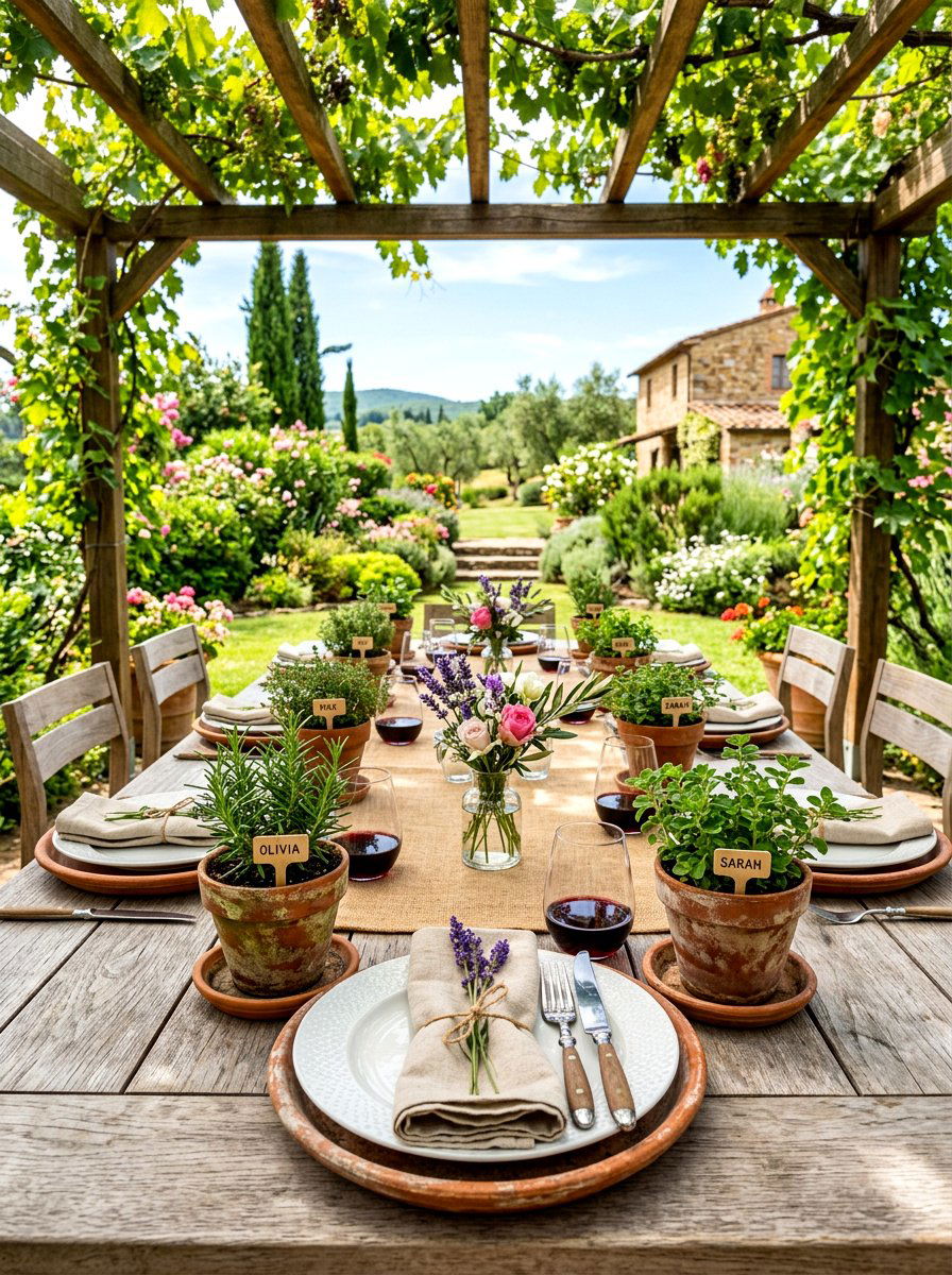 Terra cotta pot - 30 garden inspired tablescape ideas