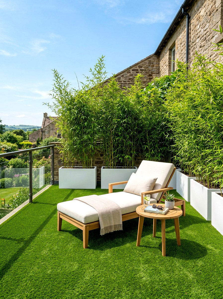 Terrace Artificial Turf - 30 small terrace garden ideas