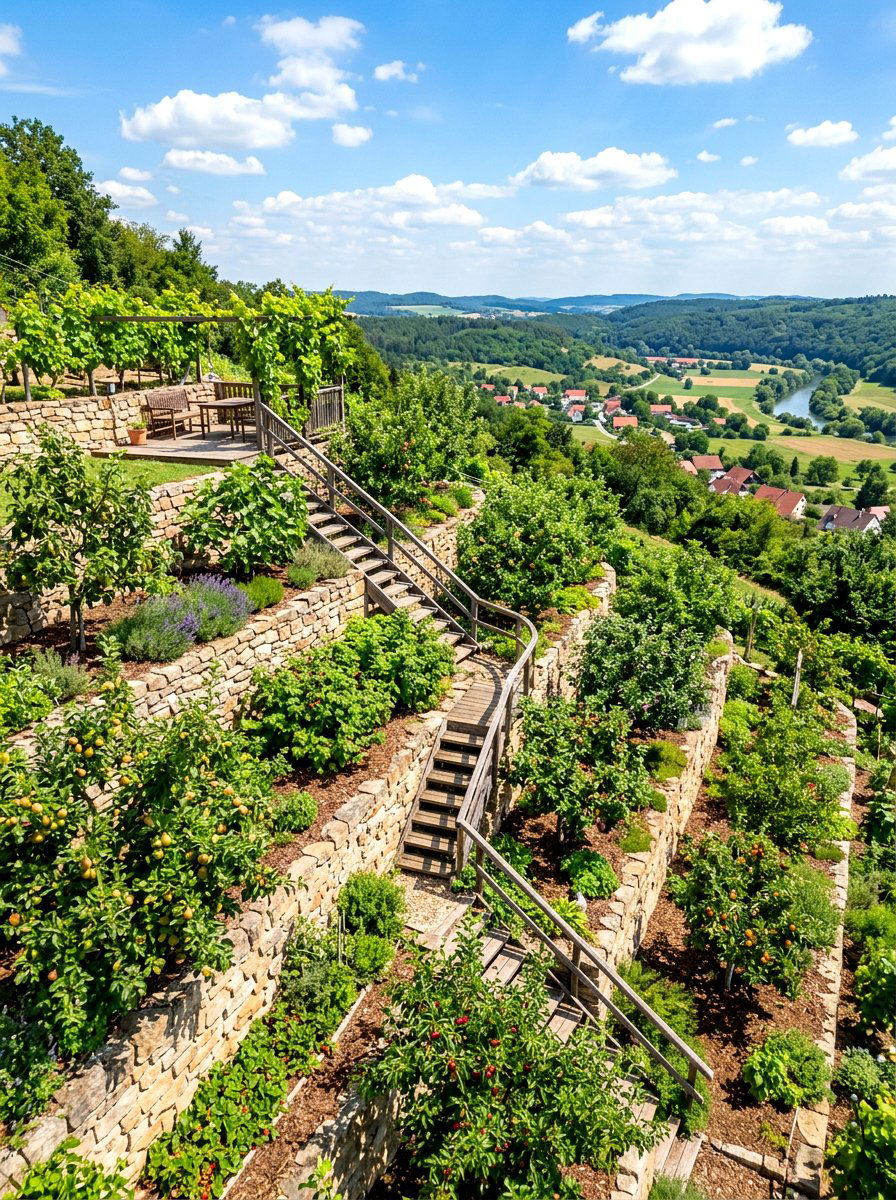 Terrace Fruit Garden - 30 backyard orchard ideas