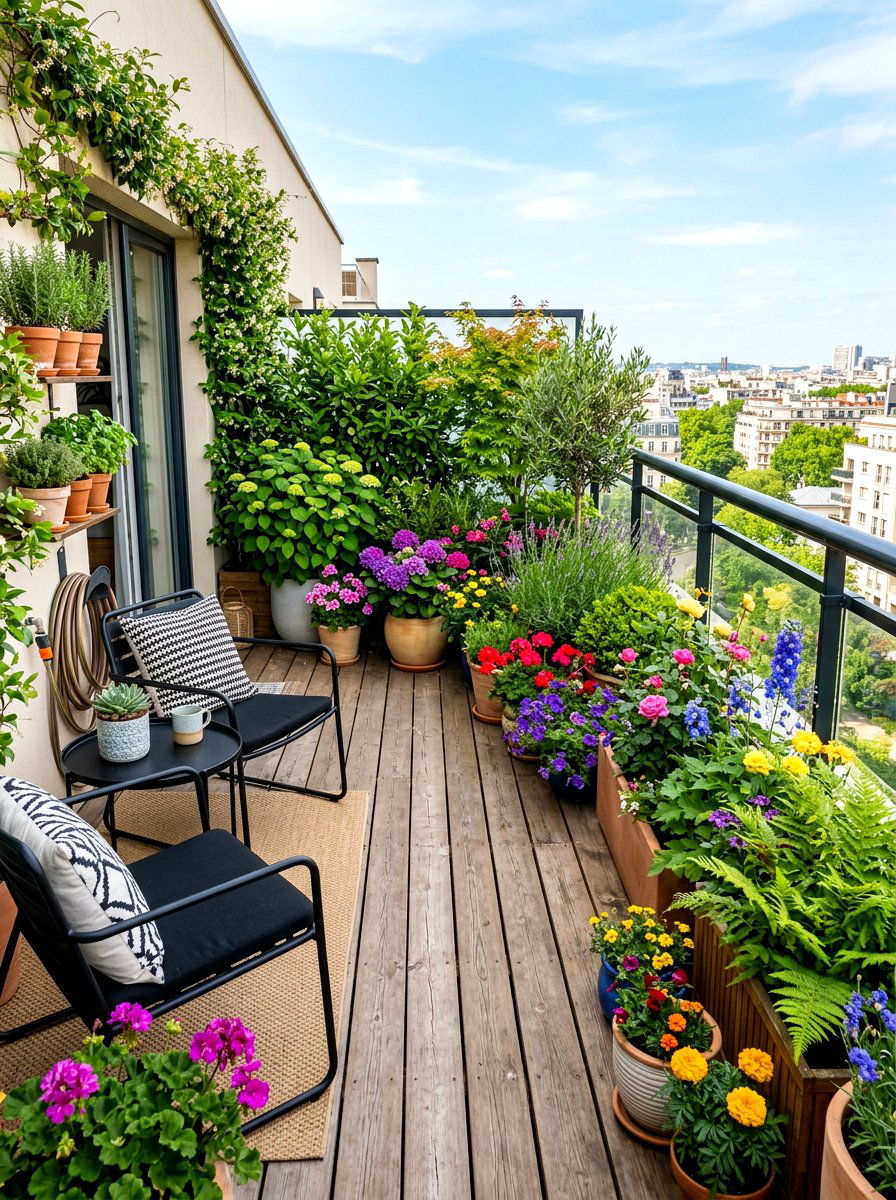 Terrace Garden Balcony - 30 biophilic interior design ideas