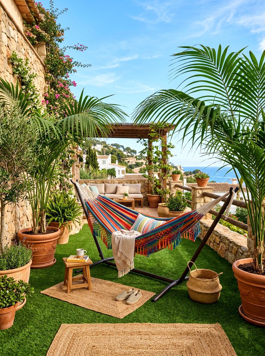 Terrace Garden Hammock - 30 small terrace garden ideas