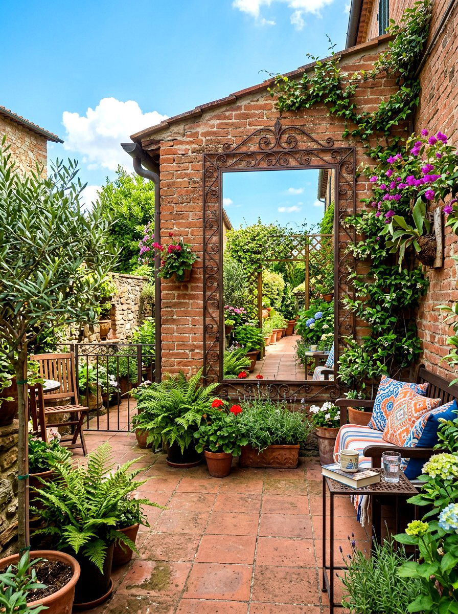 Terrace Garden Mirror - 30 small terrace garden ideas