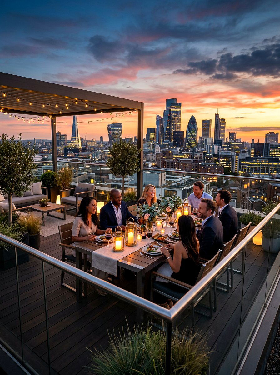 Terrace Rooftop Dinner Setup - 30 supper club home ideas