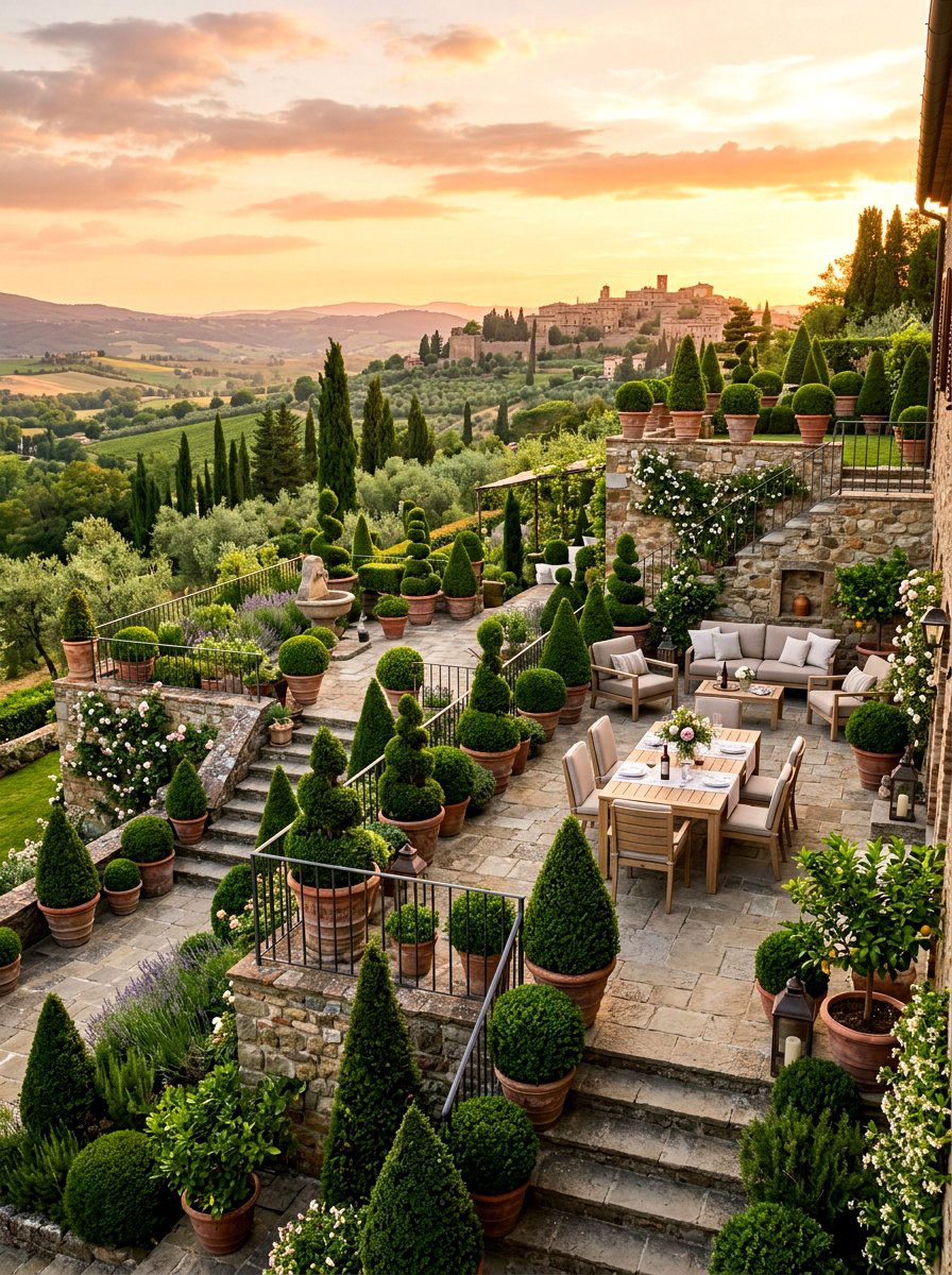 Terrace Topiary Garden - 30 topiary garden ideas