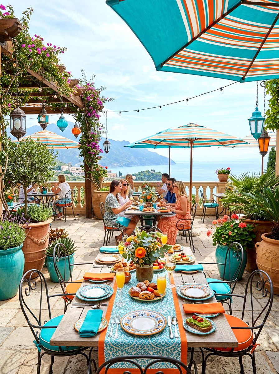 Terrace outdoor brunch table - 30 elegant brunch table ideas