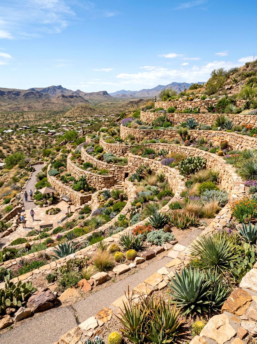Terraced Desert Slope - 30 desert landscaping ideas