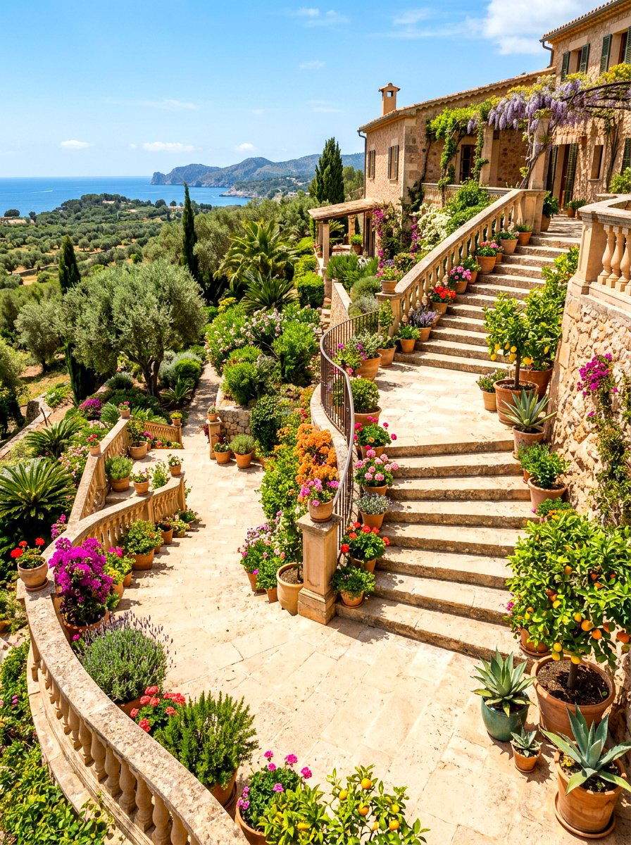 Terraced Garden Steps - 30 retaining wall stairs ideas