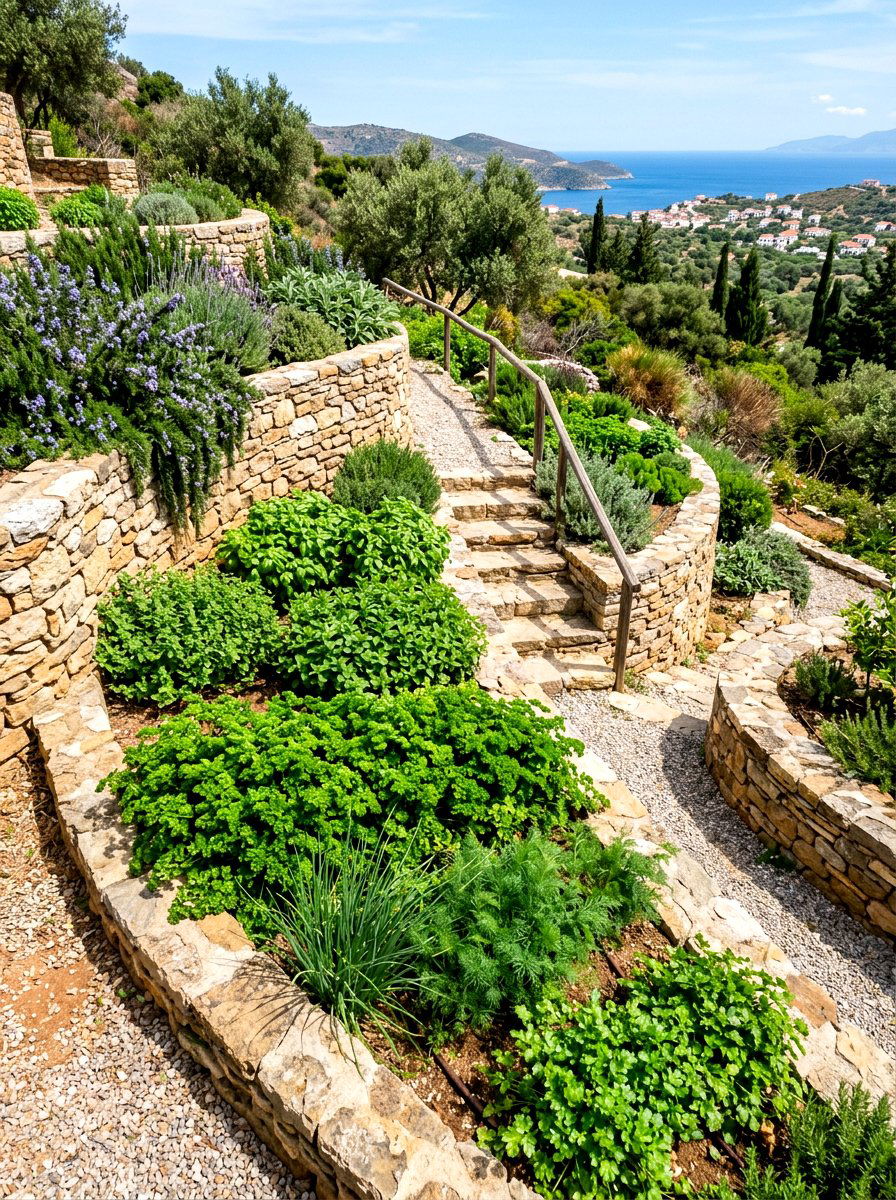 Terraced Herb Garden Wall - 30 herb border garden ideas