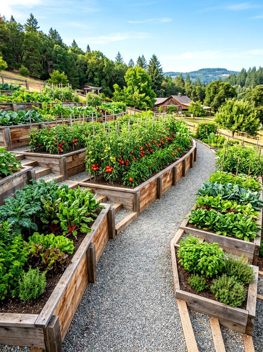 Terraced Vegetable Garden - 30 retaining wall garden ideas