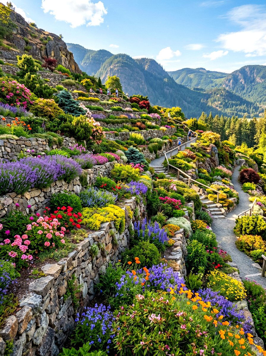 Terraced rock garden - 30 garden rock ideas