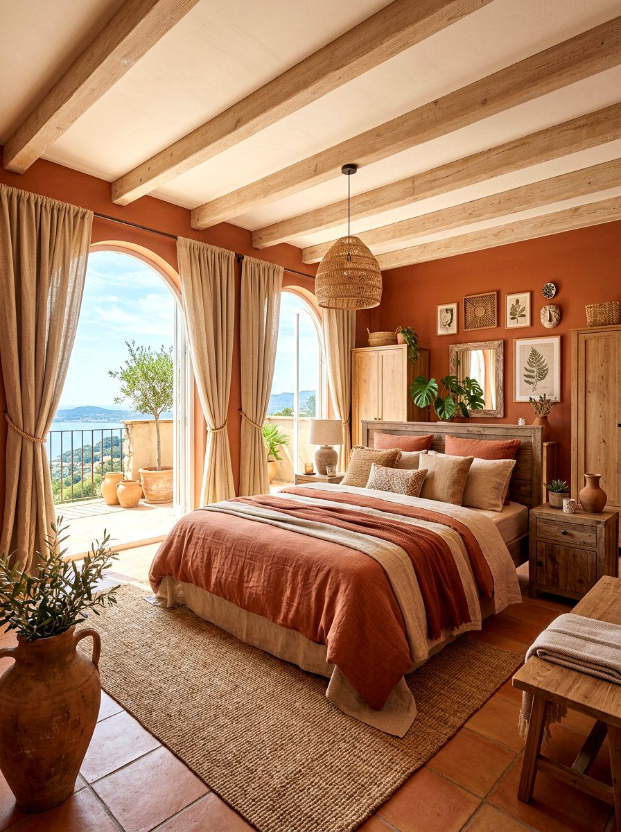 Terracotta And Beige Bedroom - 30 bedroom color scheme ideas