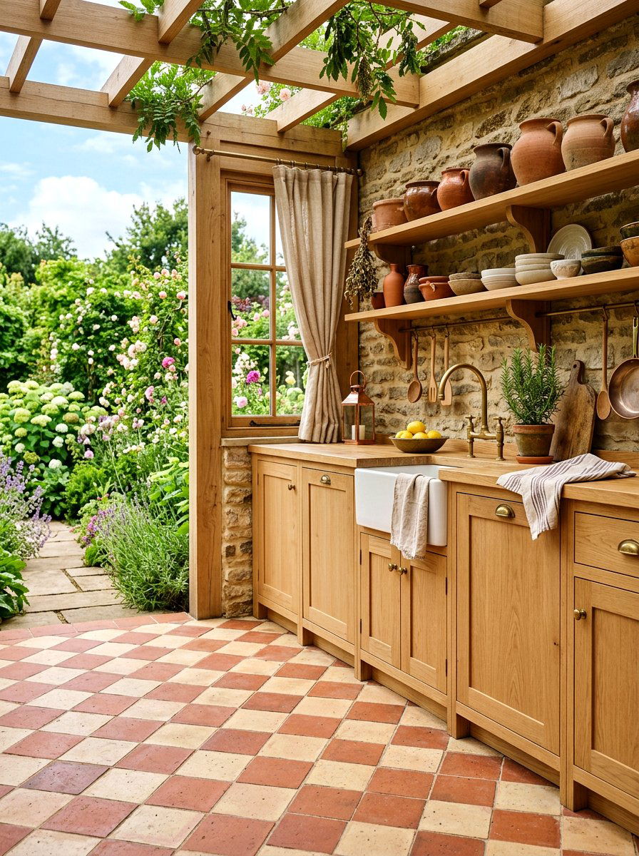 Terracotta And Cream Checkerboard - 30 checkerboard floor ideas