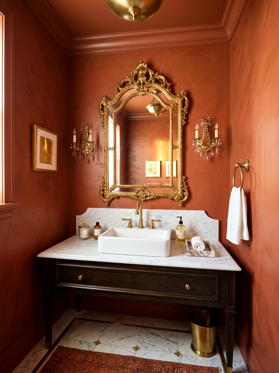 Terracotta And Gold Powder Room - 30 terracotta powder room ideas