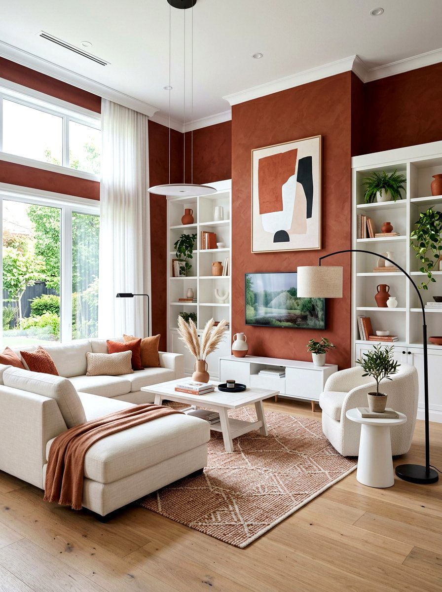Terracotta And White Living Room - 30 terracotta washed living room ideas
