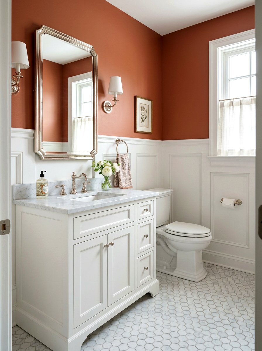 Terracotta And White Powder Room - 30 terracotta powder room ideas