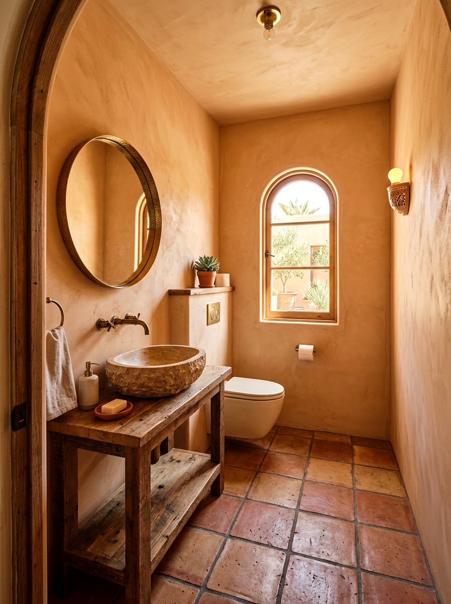 Terracotta Apricot Powder Room - 30 apricot powder room ideas