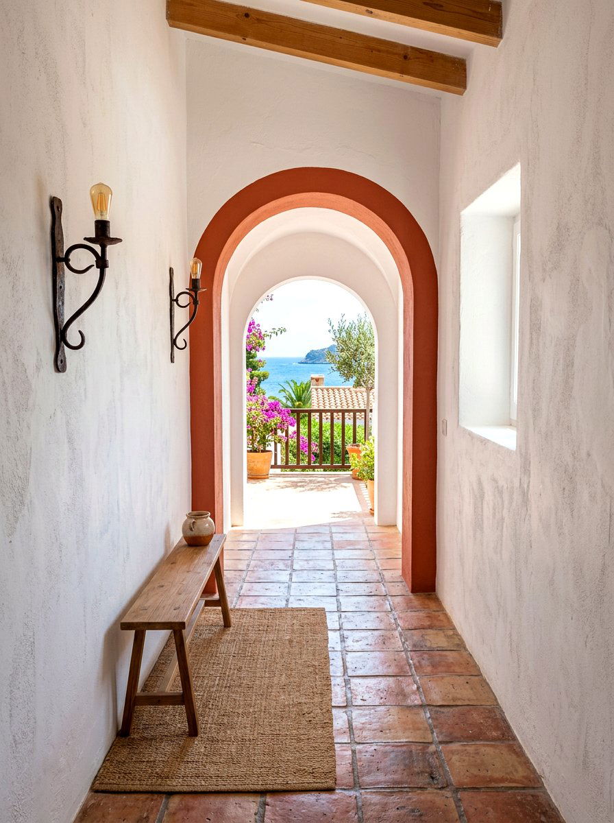 Terracotta Archway Trim White Walls - 30 contrast trim wall ideas