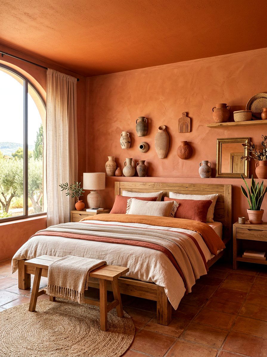 Terracotta Bedroom - 30 color drenched bedroom ideas