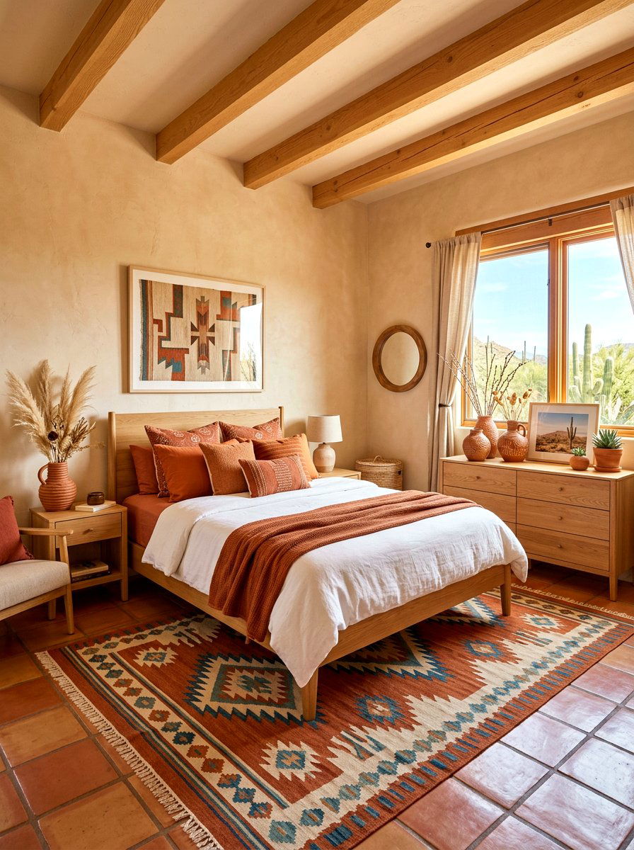 Terracotta Bedroom Decor - 30 rustic bedroom ideas