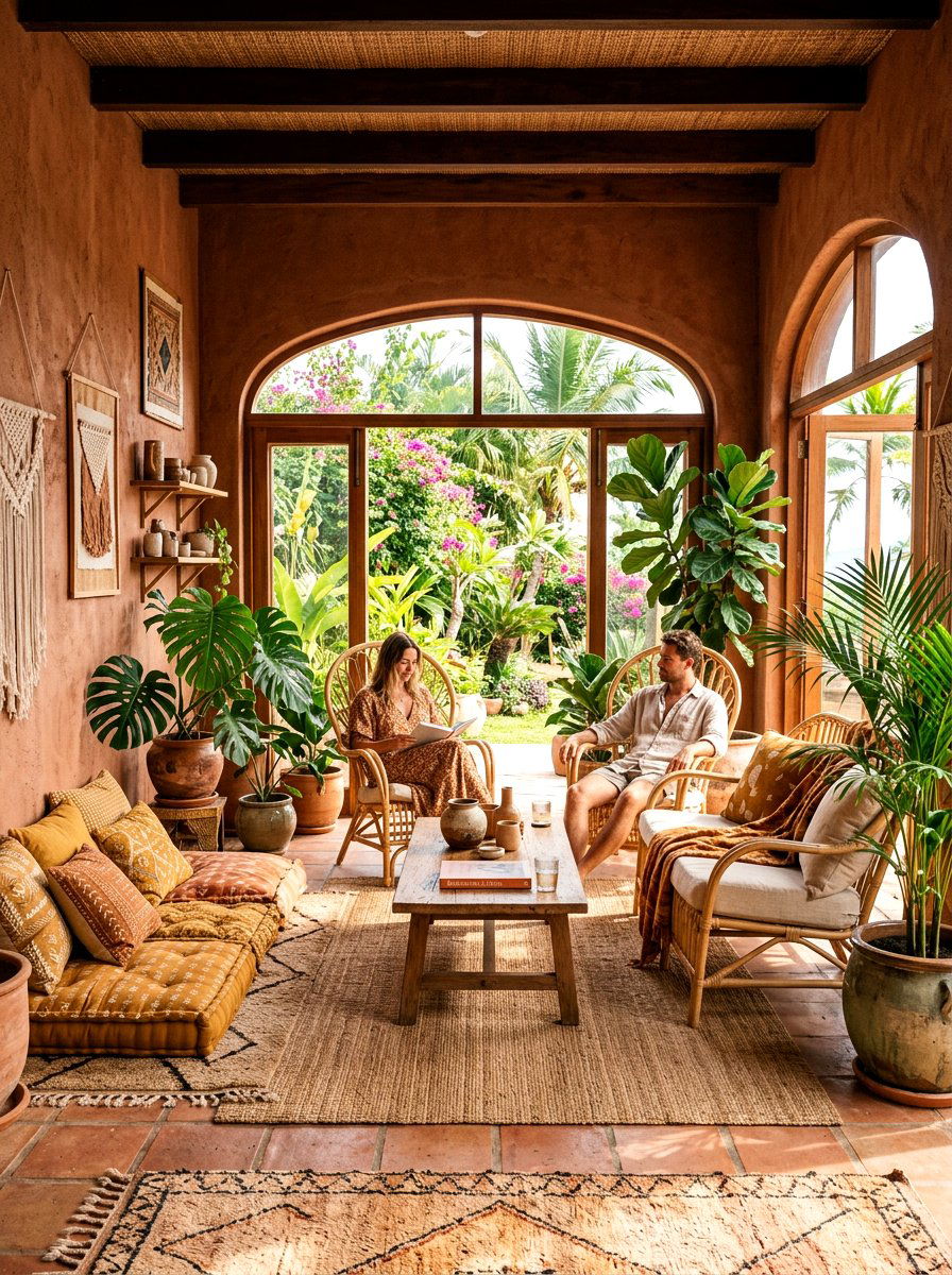 Terracotta Brown Lounge - 30 brown room decor ideas