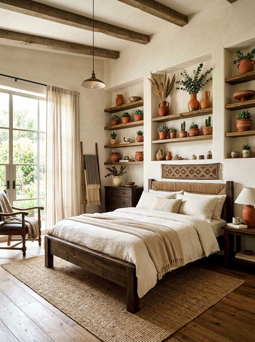 Terracotta Clay Decor - 30 sunrise inspired bedroom ideas