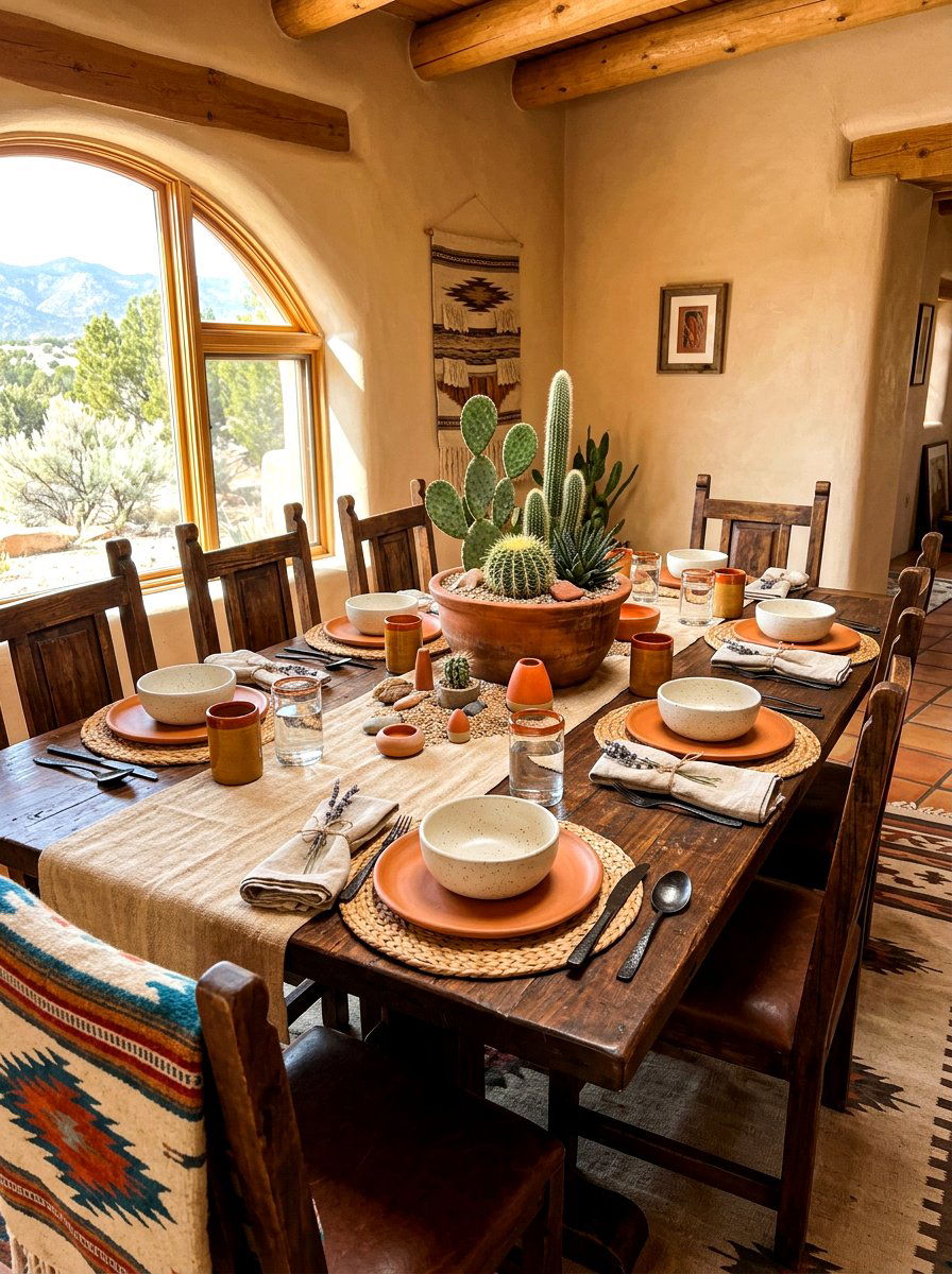 Terracotta Clay Table Setting - 30 layered table setting ideas