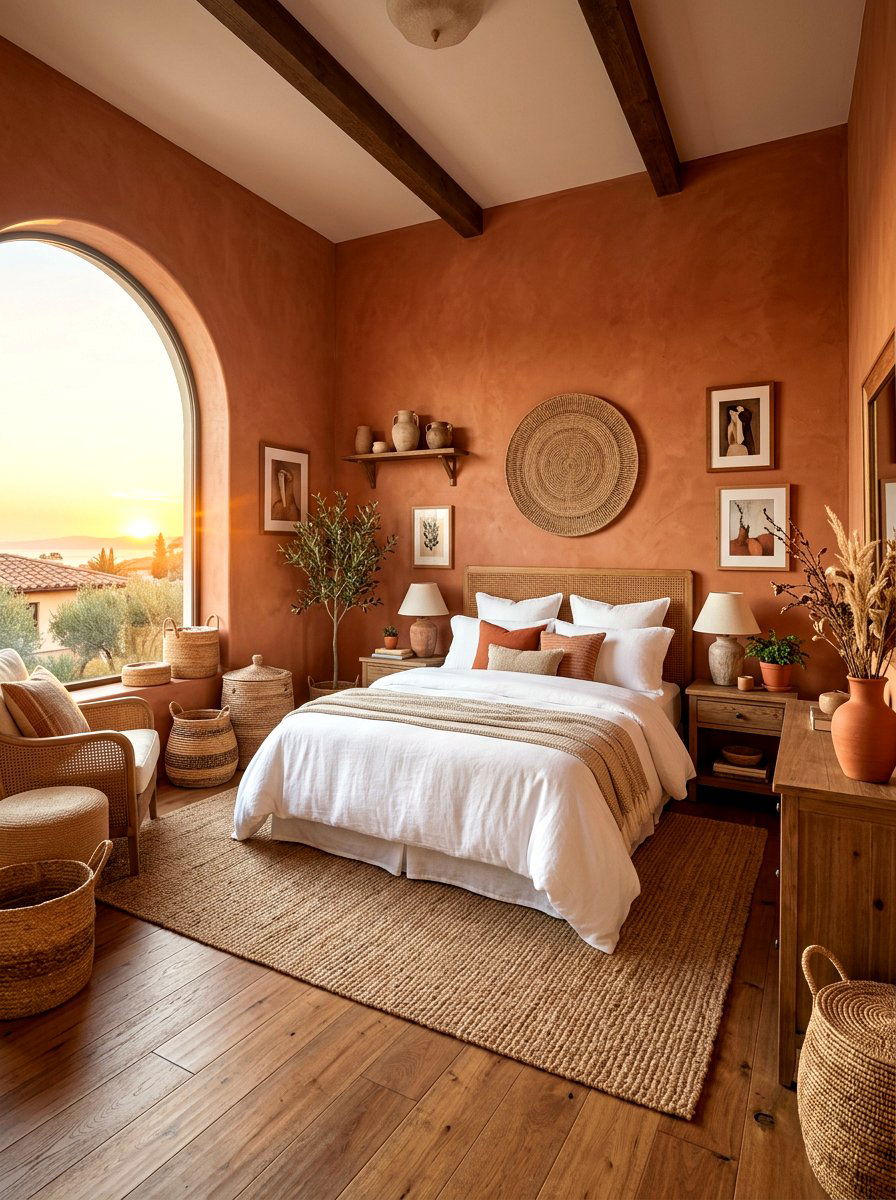 Terracotta Color Palette - 30 summer bedroom decor ideas