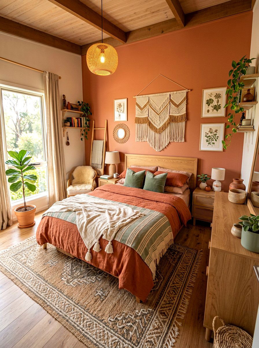 Terracotta Color Scheme - 30 elevated bedscape ideas